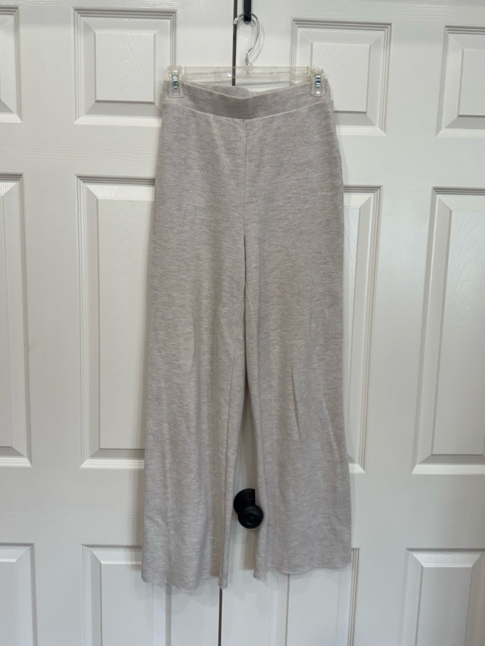 Zara Light Gray Neutral Wide-Leg Lounge Pants
